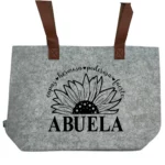 Bolso de Fieltro para Abuela: Girasol y Frase Inspiradora