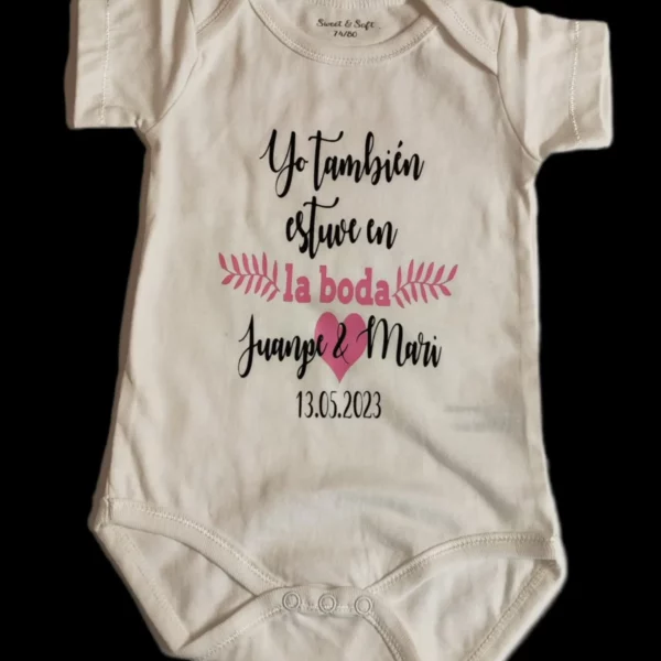 Body de bebé recuerdo boda manga corta personalizado
