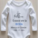 Body bebé boda elegante personalizado con nombres y fecha