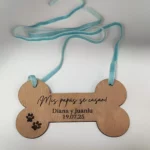 Cartel de Madera para Perro – “Mis Papás se Casan” – Personalizado con Nombres y Fecha