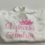 Bata de Comunión Niña Blanca Princesa Corona y Corazones Glitter