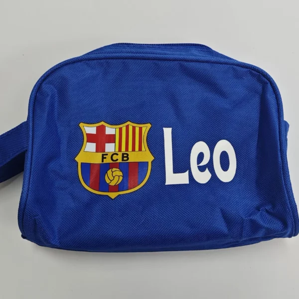 neceser personalizado azul marino escudo equipo fútbol nombre blanco