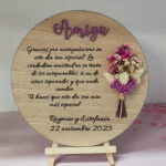Placa de Madera Personalizada con Grabado Láser para Amiga