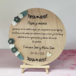 Placa de Madera Personalizada con Grabado Láser para Papá y Mamá