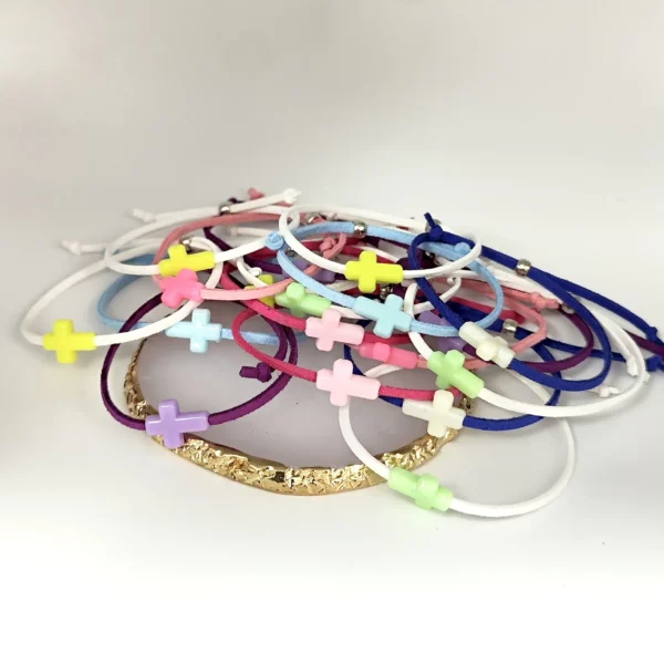 pulsera primera comunión cruz colores personalizada