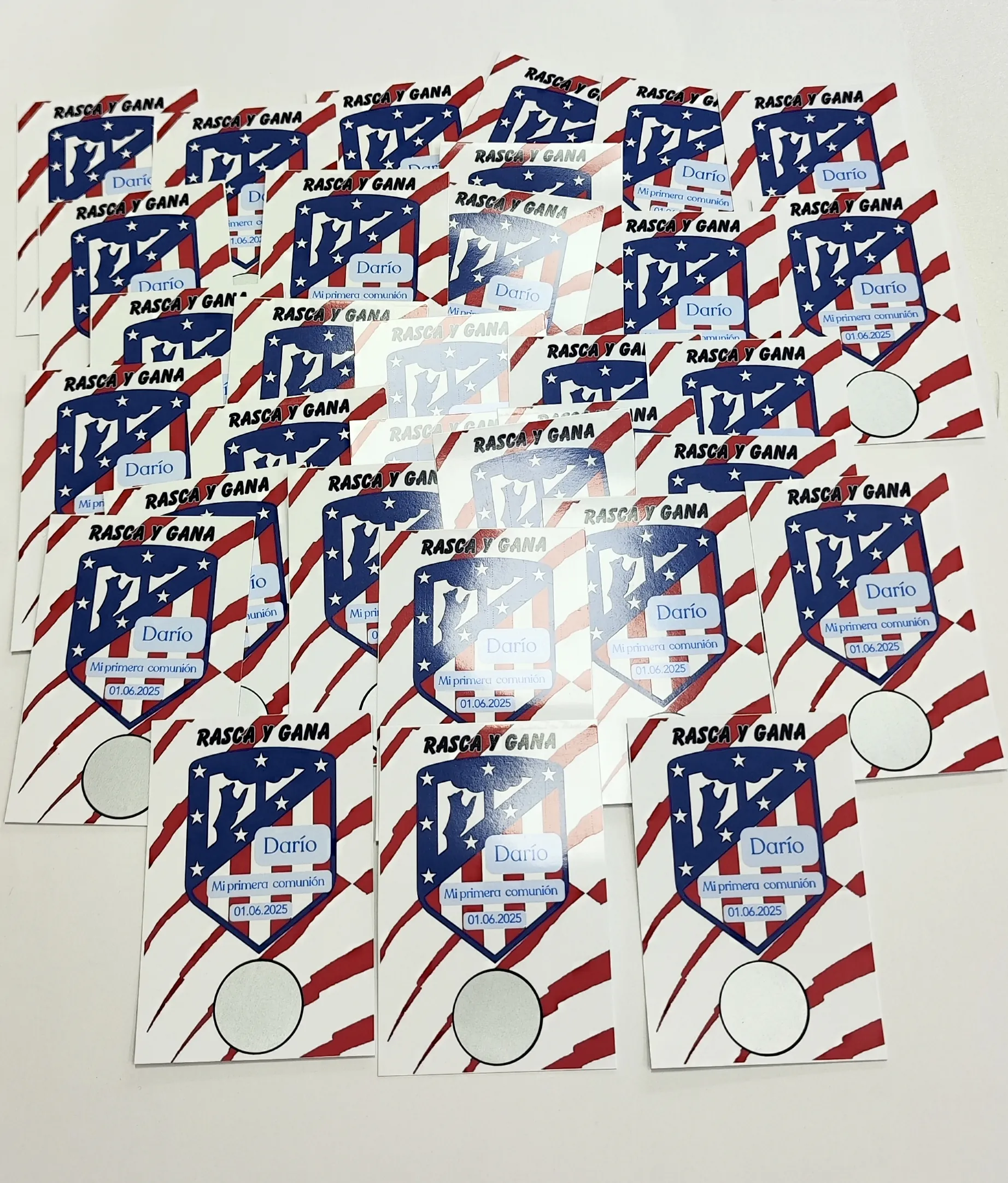 rasca y gana primera comunión niño personalizado