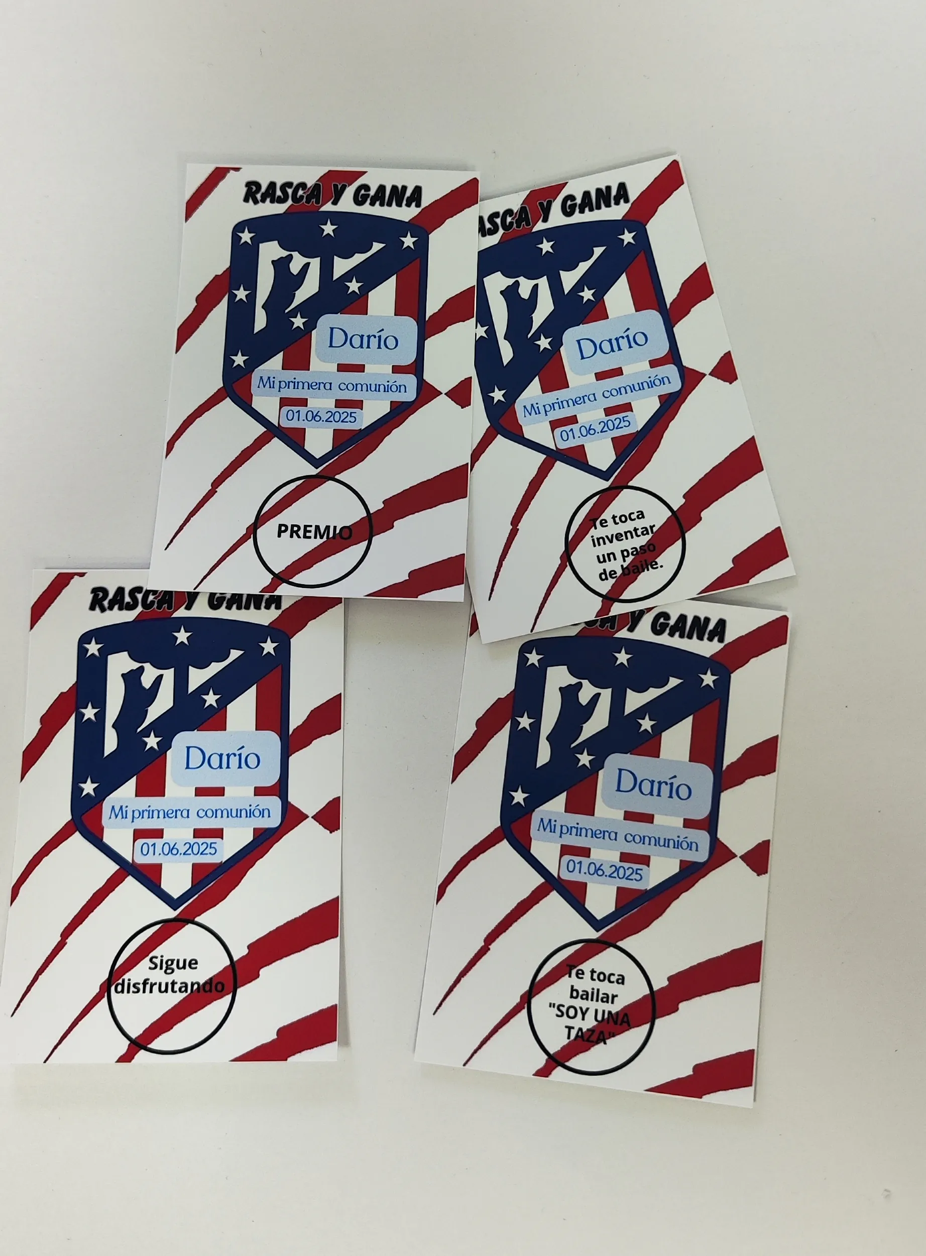 rasca gana comunión premios retos