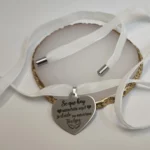 Colgante corazón para ramo de novia grabado a láser