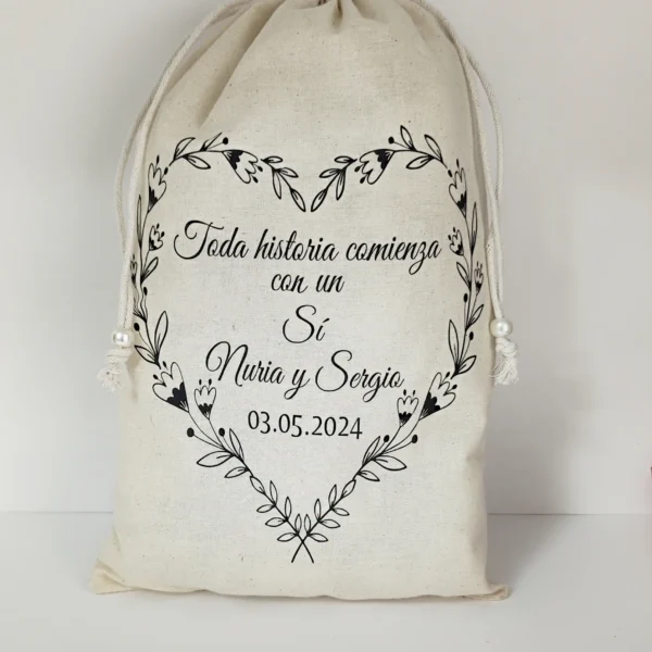 Limosnera de Boda Personalizada – Modelo Corazón de Flores