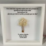 Cuadro «Eres como una segunda madre» con flores preservadas